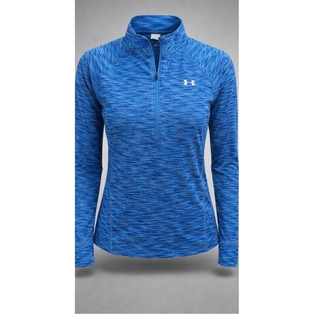Under Armour Blue Space-Dye Quarter-Zip Performance Pullover